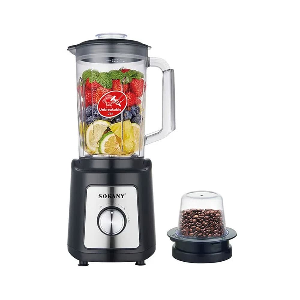Sokany Blender 2*1 Blender with Grinder 1000 Watt - 2 Liter - Acrylic - SK03067