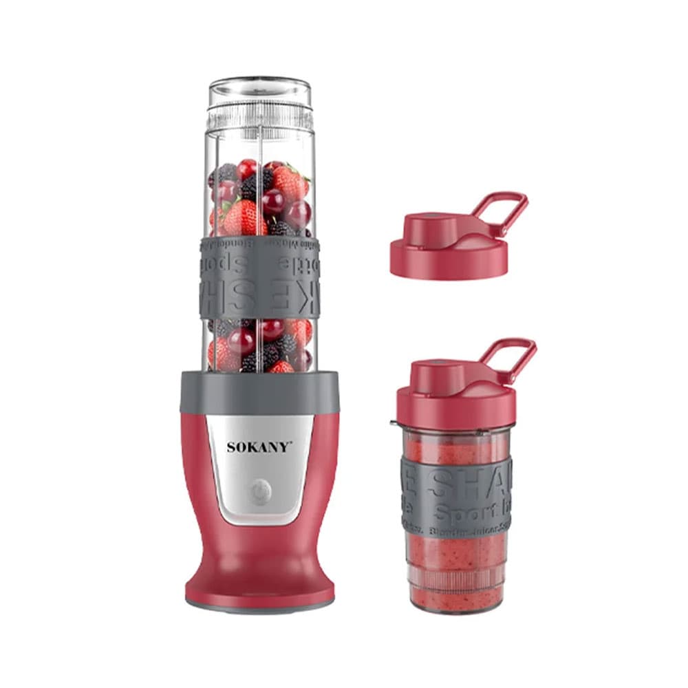 Sokany Portable Juice Blender 300 Watt - 2 Cups - Red - SK01030
