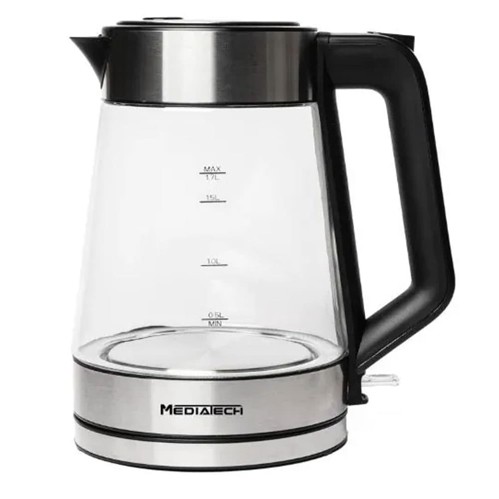 Media Tech Glass Kettle 1.7 Liter - 2200 Watt - Black - MTKP800