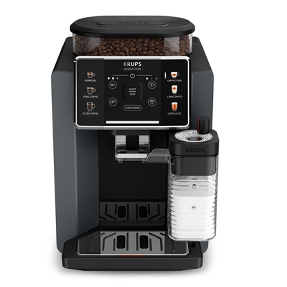 Krups Sensation Milk Automatic Coffee Machine 6 Beverages Milk Maestro Technology - Black - EA912B10