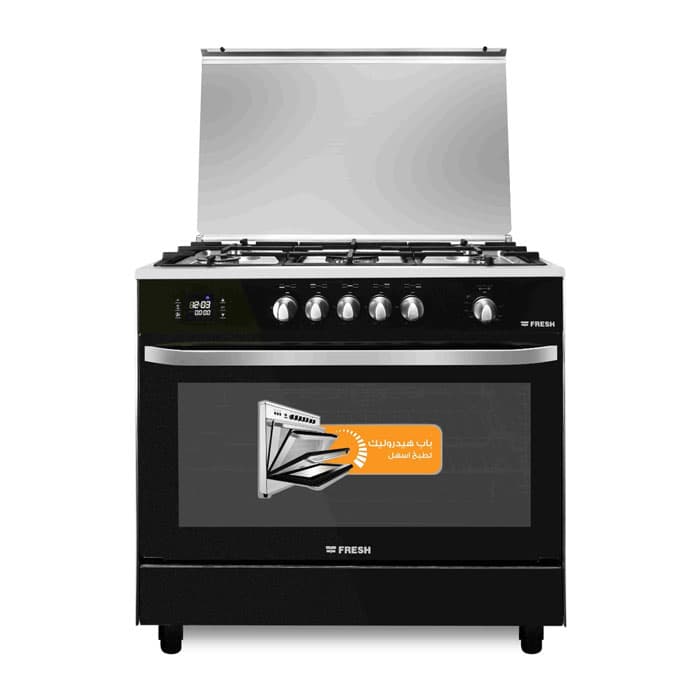 فريش بوتاجاز غاز هامر 90 سم هيدروليك 5 شعلة - أسود * فضي - موديل 16946