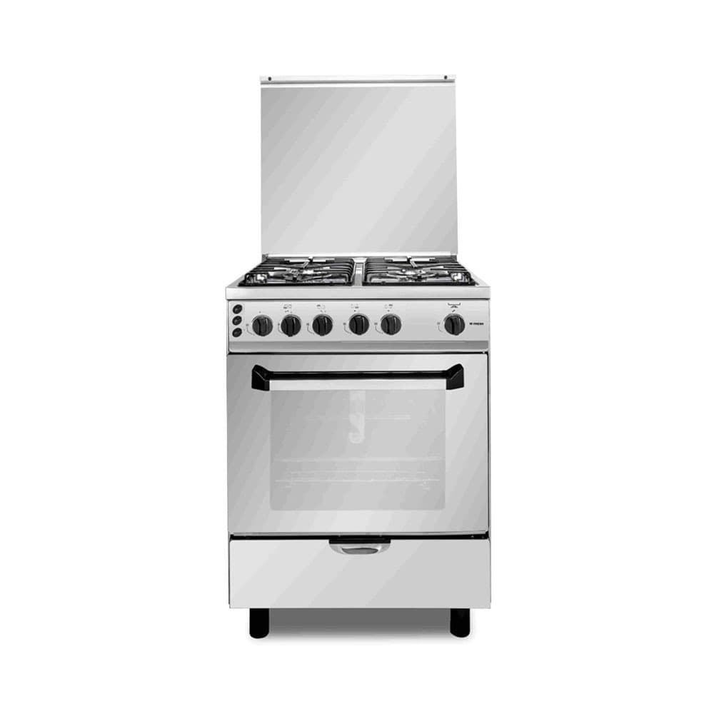 Fresh Plaza Gas Cooker 4 Burners - Silver and Black - 17280