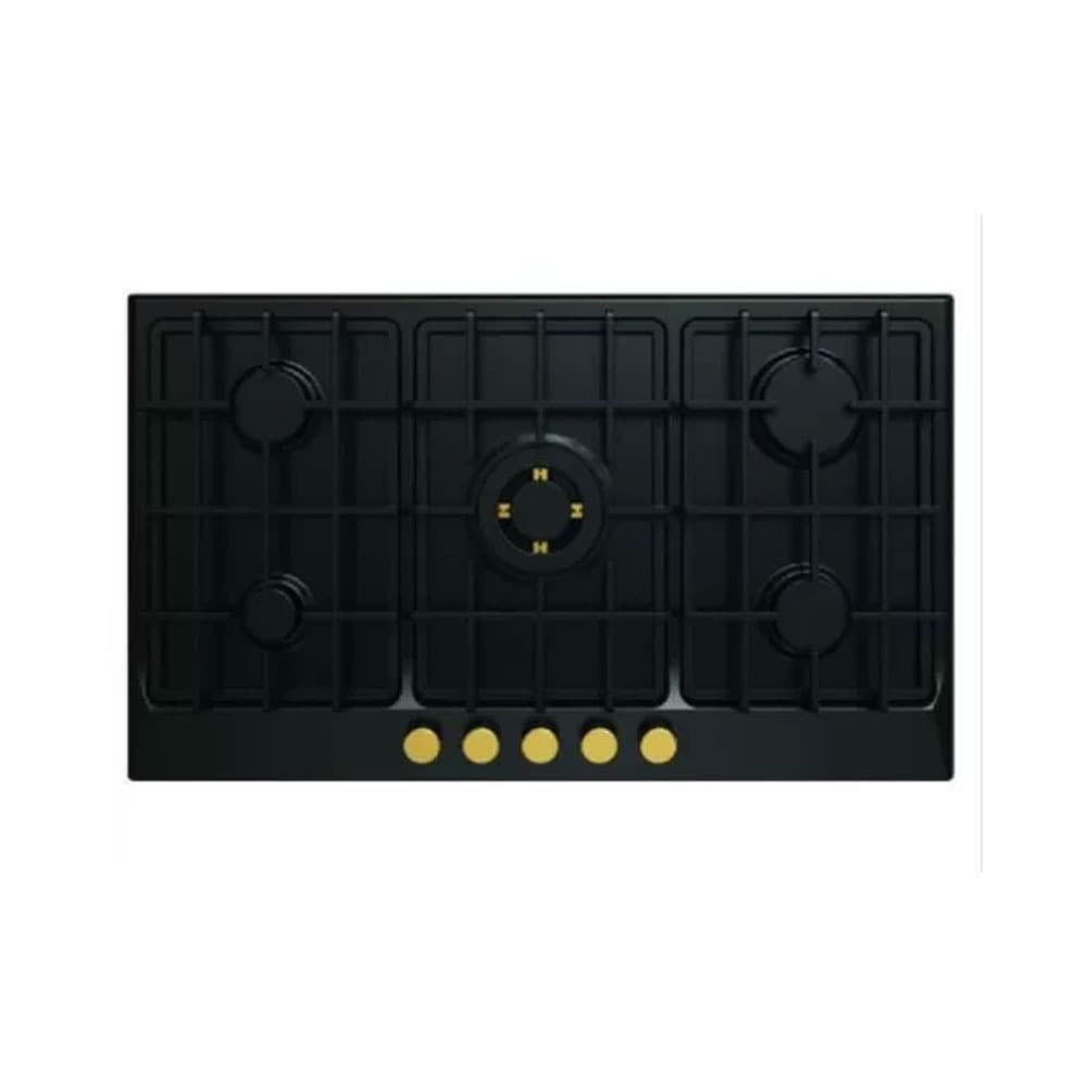 Fresh Built-in Hob 5 Gas Burners Cast Iron Full Safety 90 cm - Black- HAFR90CMBC1/BR - 9848