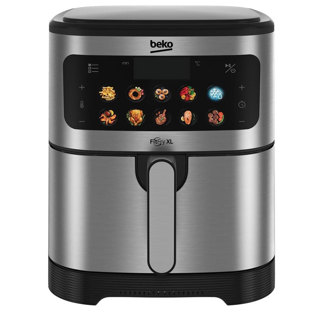 Beko Air Fryer 1875 Watt - 6.8 Liter -10 Automatic Cooking Programs, - Silver - FRL 5464 X