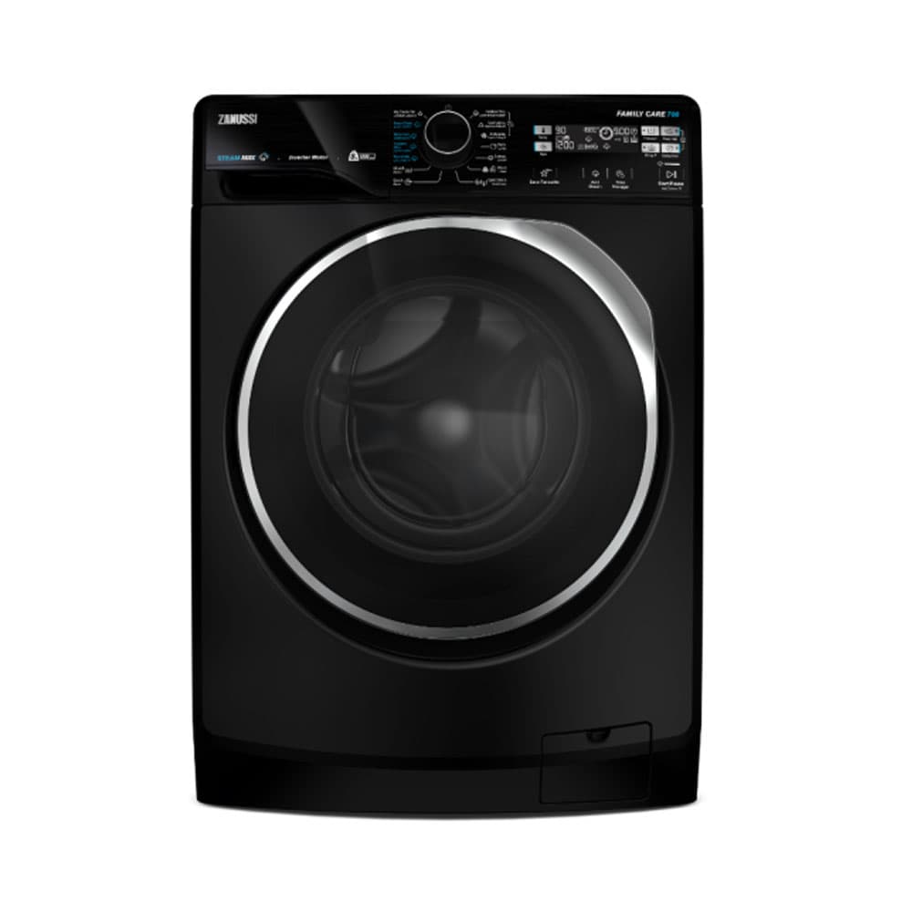 Zanussi Washing Machine Full Automatic 8 KG Steam Max - Front-load - Inverter - Black - ZWF8221BL8 -9459