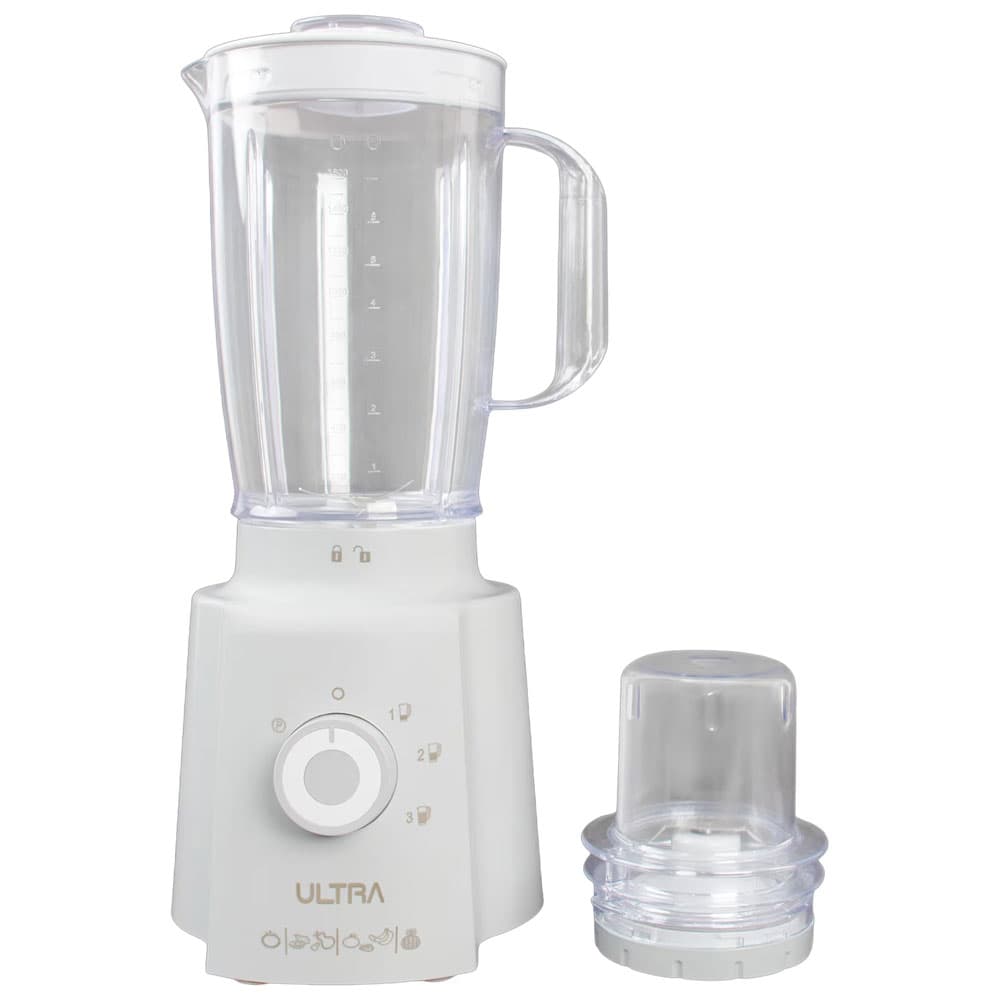 Ultra Countertop Blender 600 Watt - 1.6 Liter With Chopper 1 Mill 3 Speeds - White - UB60M1GE