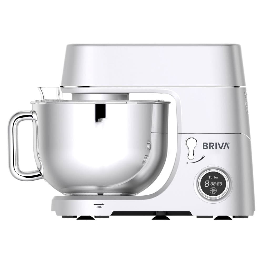 Briva Kneading Machine 1800 Watt - 7 Liter Stainless Steel Bowl - Silver - BH145