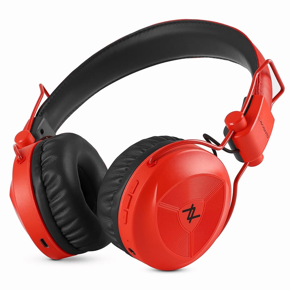 L'AVVENTO (HP235) Bluetooth 5.0 Headphone With Mic Turbo Bass Mode - Red*Black