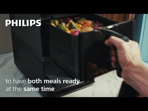 Philips Series 4000 Air Fryer with Twin Baskets – 2750 Watt – 10 Liter – RapidAir – Black – NA460/09