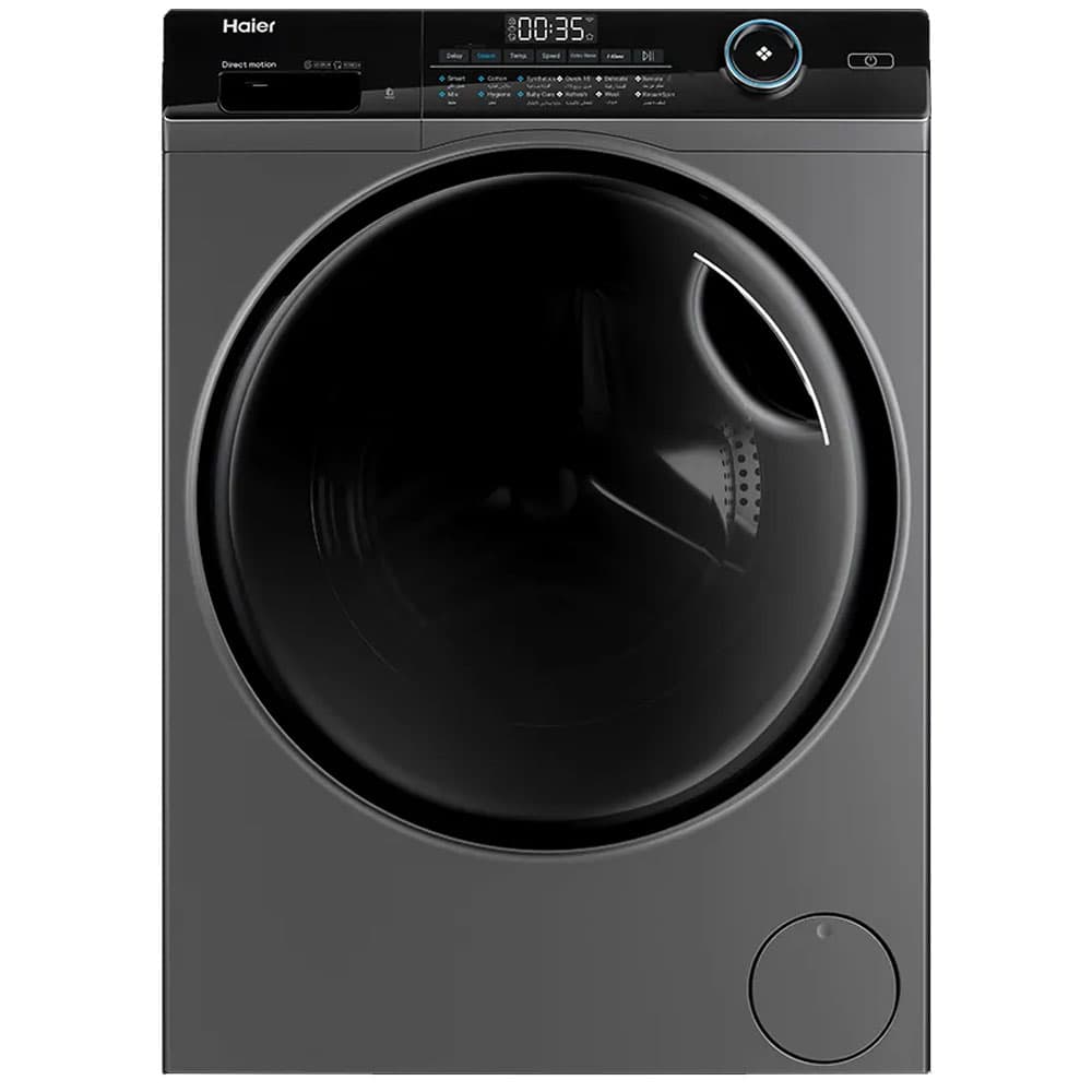 هاير غسالة ملابس تحميل امامي سعة 8 كيلو انفرتر 1400 RPM - فضى - HW80-B14959S6TU1