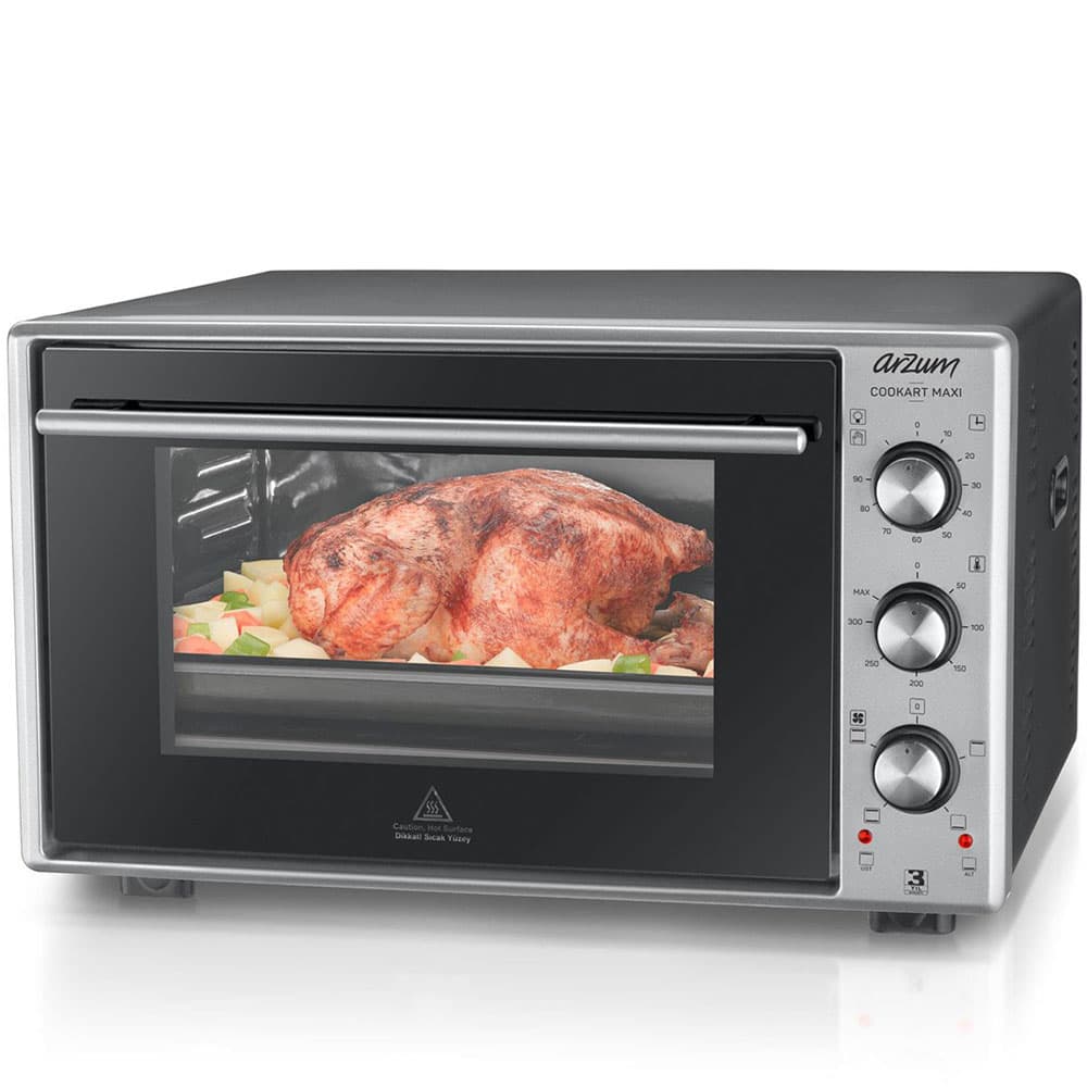 ارزوم فرن زجاجى مزدوج 50 لتر - ستانلس ستيل - موديل AR 2002