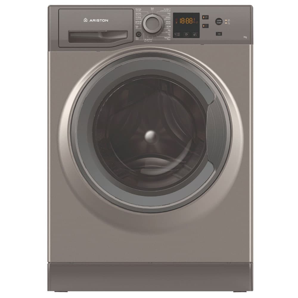 أريستون غسالة ملابس 7 كيلو تحميل امامي ديجيتال 1200 دورة في الدقيقة - فضى - NS723UGGEG
