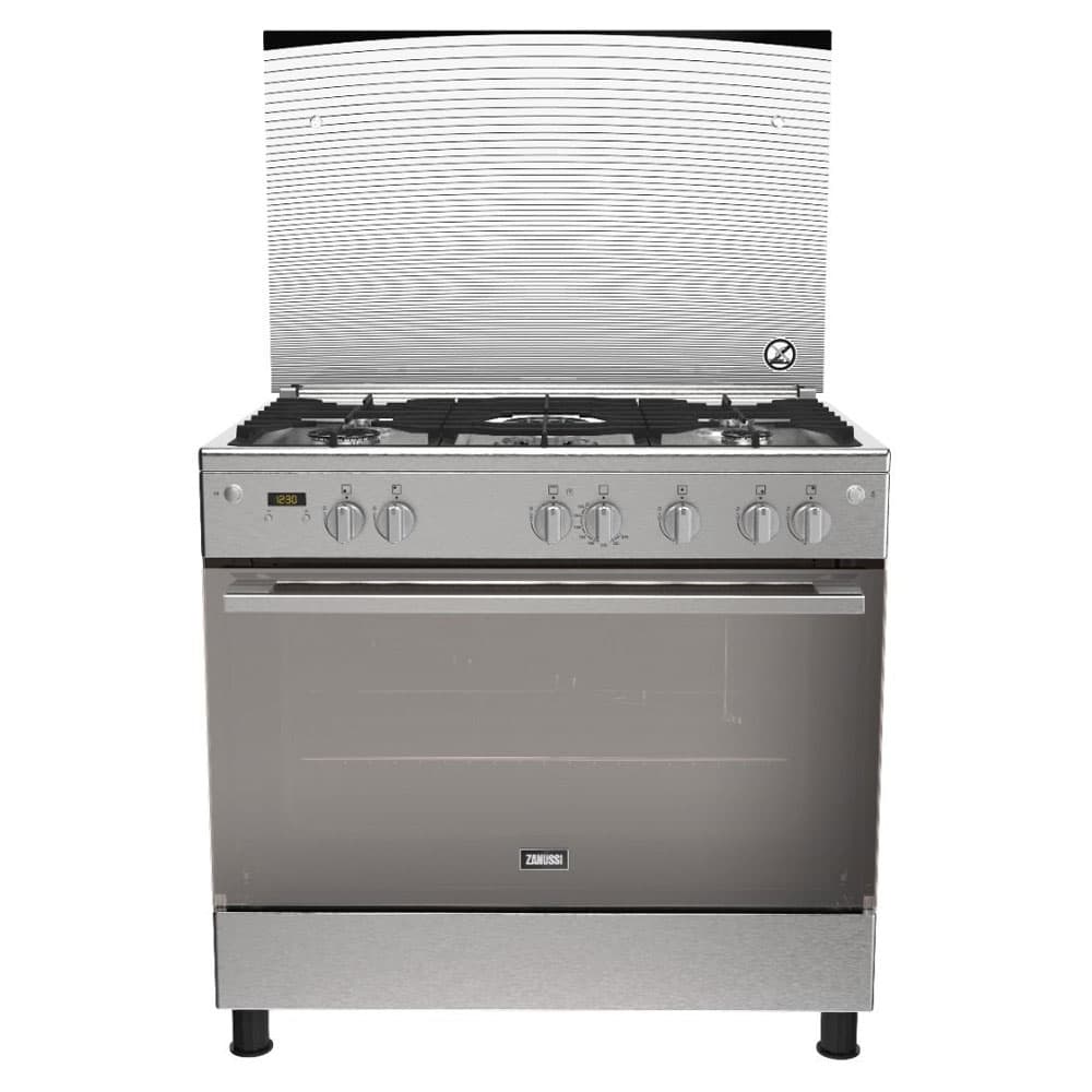 product-Zanussi Cool Max Gas Cooker 5 Burners with Gas Oven Hob 2 Fans Digital Full Safety - Stainless Steel - ZCG94396XB