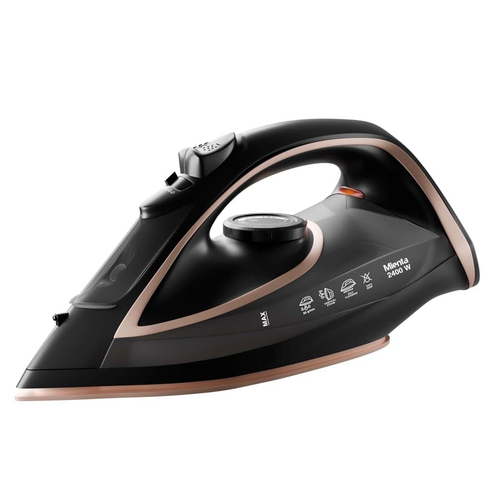 ميانتا مكواه بخار بقوة 2400 وات قاعدة سيراميك - سعة التانك 400 مللي - اسود*ذهبي - SI181640A
