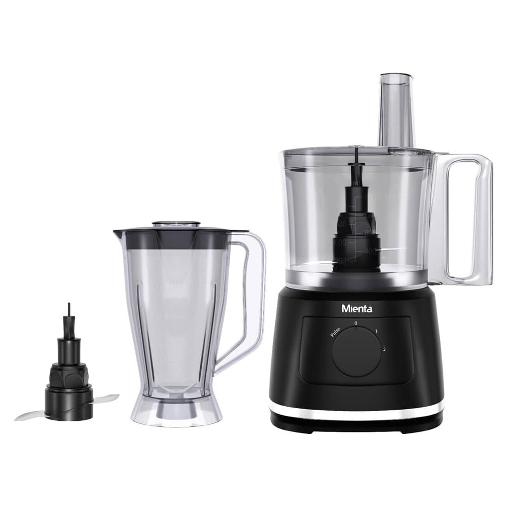 Mienta Chopper with Blender 2 Speeds 1000 W + Pulse. 2.5 L Chopper 2 L Blender - Stainless Steel Blades - FP141435A