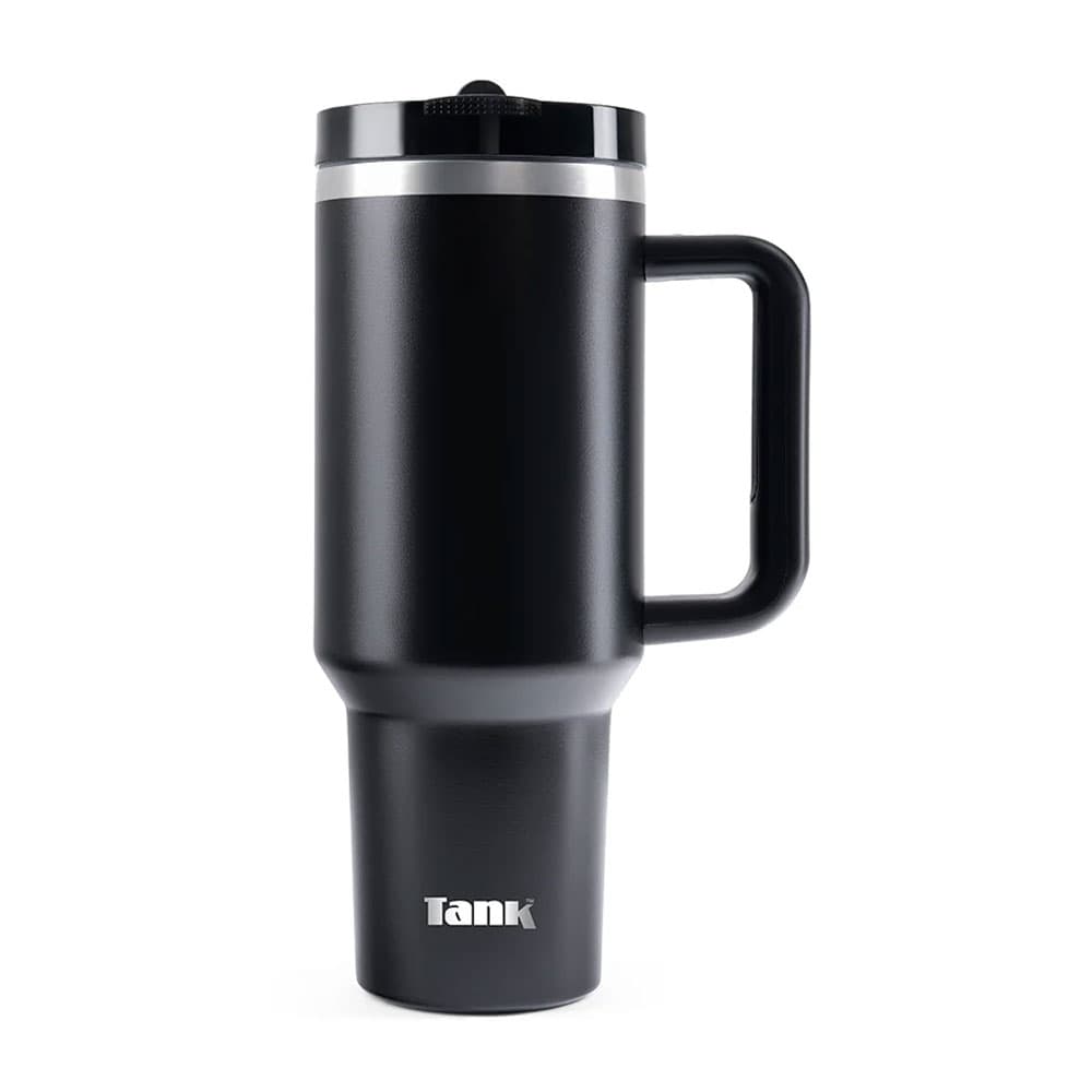 Tank Quencher Stainless Steel Bottle 1200 Ml BPA-Free Thermal Insulated Leak-Proof - Black