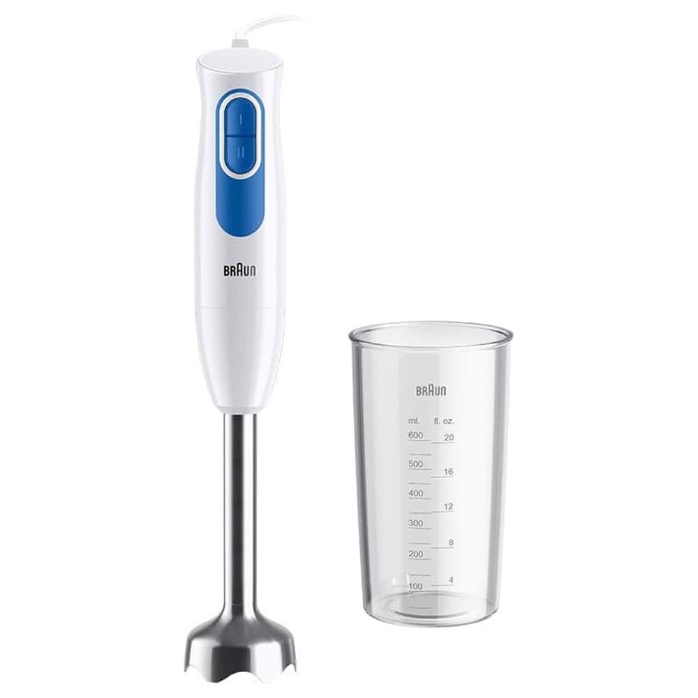 Braun Multi Quick Hand Blender With Easy 2 Speeds Control - 600 Ml - 600 Watt - BPA-Free Beaker – White - MQ20001MWH