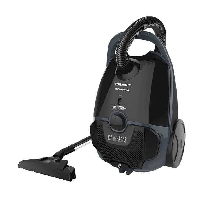 Tornado Vacuum Cleaner 3.5 Litre -1600 Watt HEPA Filter - Black * Grey -TVC-1600MG