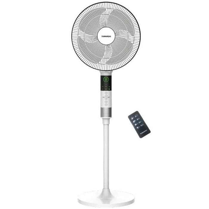 Tornado Stand Fan 16 Inch With Remote Control 3 Speed - 4 Blades - White - EFS-360/903GW