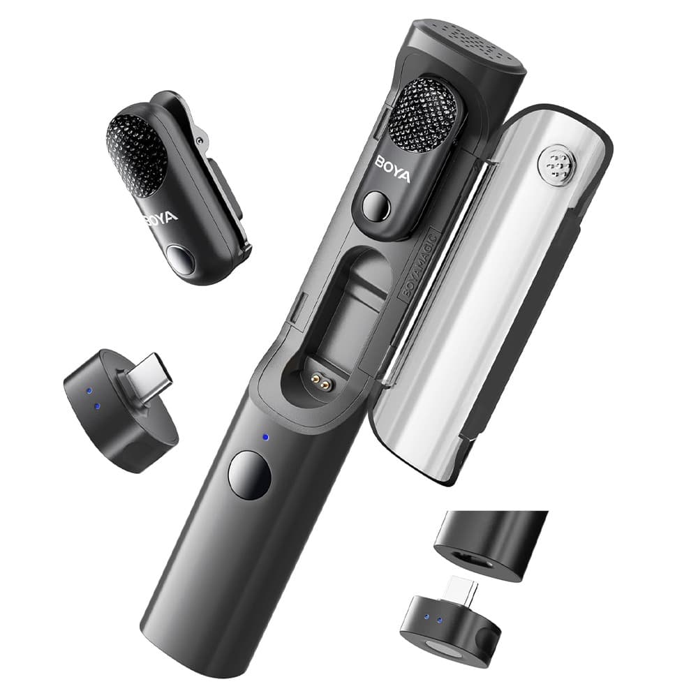 Boya Magic-5 Mic Kit 24 Bit (1to2) Type C+ Charging Case - Black