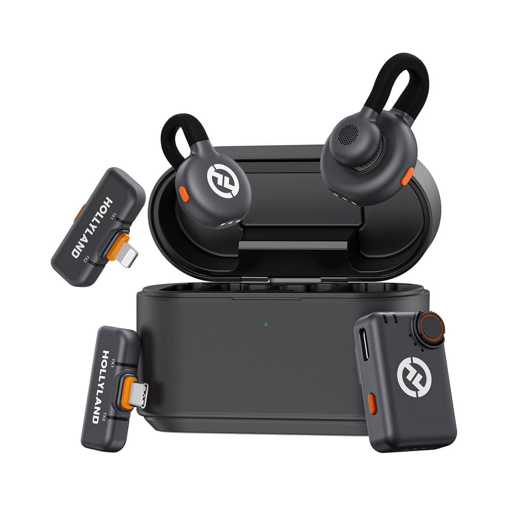 Hollyland Lark M2S Combo 2Person Wireless Microphone System For Cameras And Mobile Devices - Black