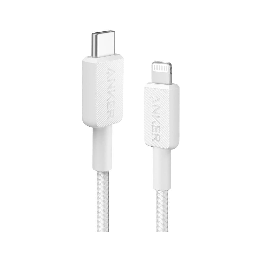 Anker 322 USB-C to Lightning Cable 3ft Braided A81B5H21 - White