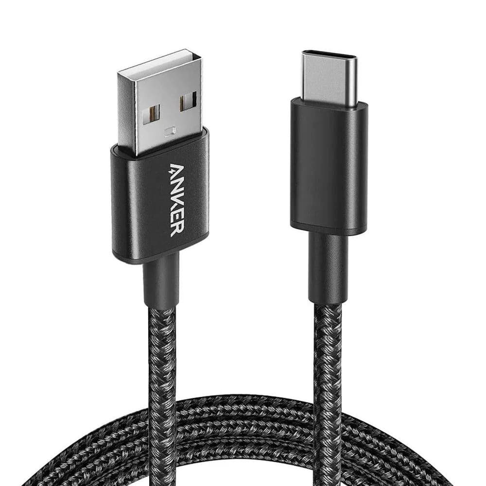 Anker USB-C to USB-A 2.0 Cable Nylon 10FT - A8173H11 - Black