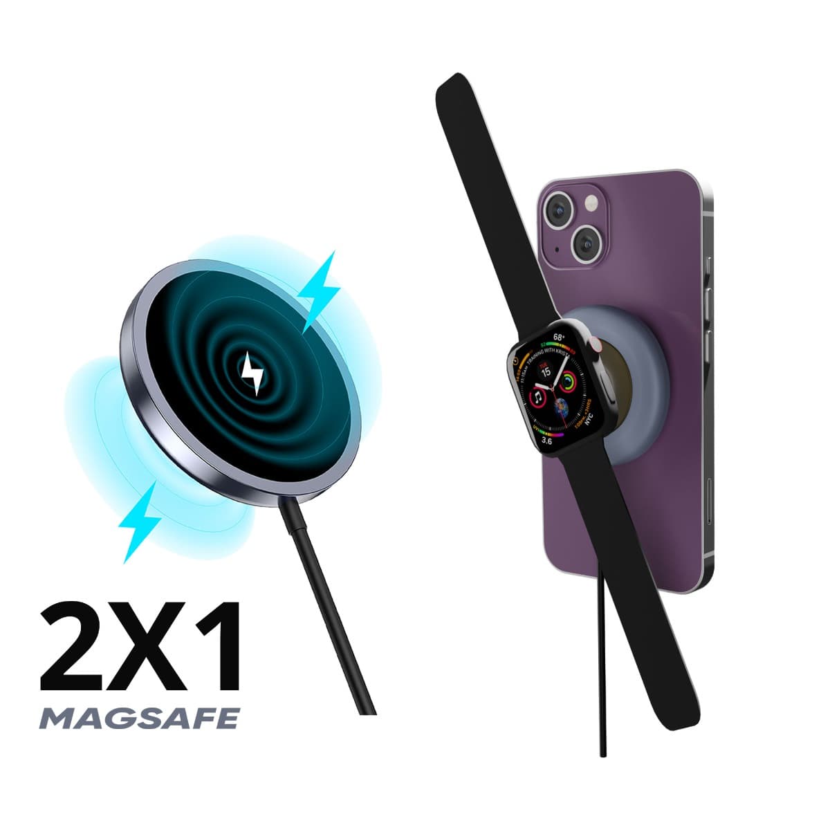 L'AVVENTO (MP444) 2 in 1 Double Sided Magnetic Charger - 15W