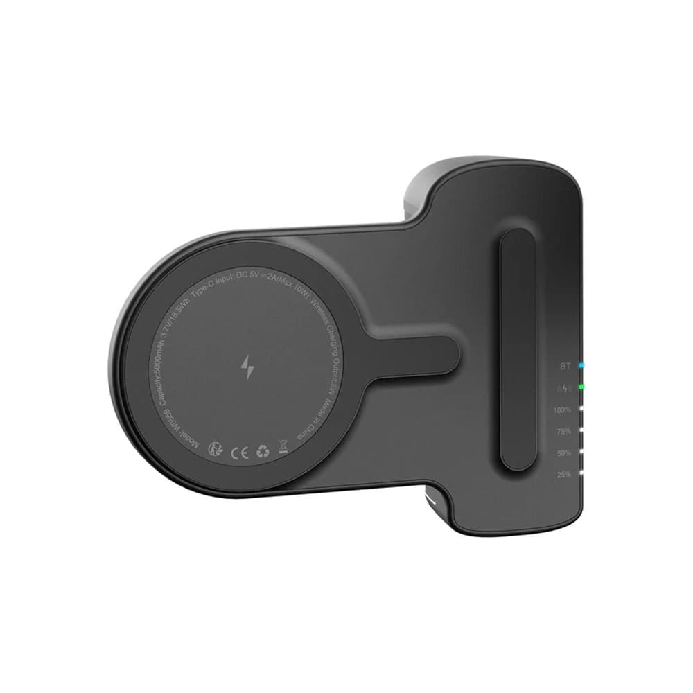 Veger Power Bank SnapCam 5000mAh Selfie Handle Design Magnetic Wireless Charging Bluetooth Photo Controller - Black