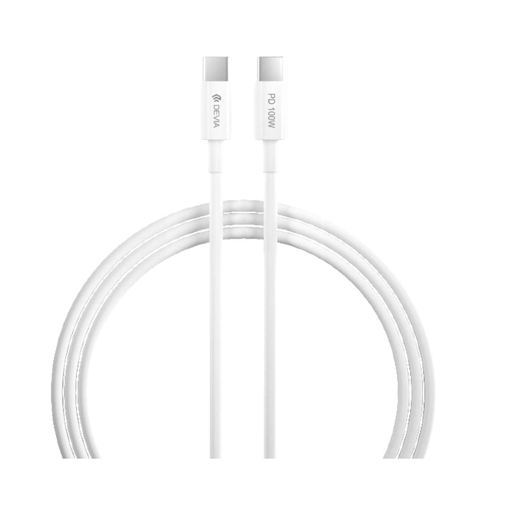 DEVIA EC317 Smart Series PD Cable 100W Type-C To Type-C - 5A 1.5M - White