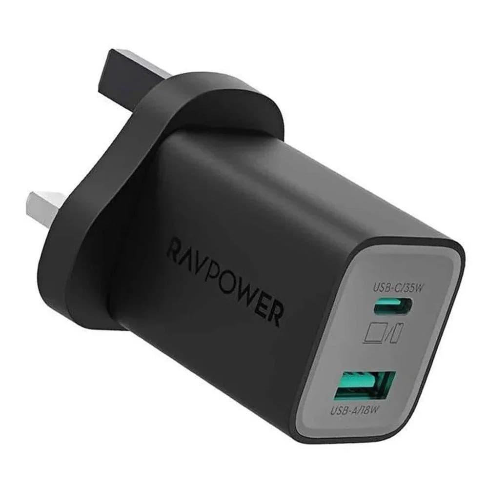 RAVPower RP-PC1046 Pioneer Wall Charger 35W PD 2-Port - Black