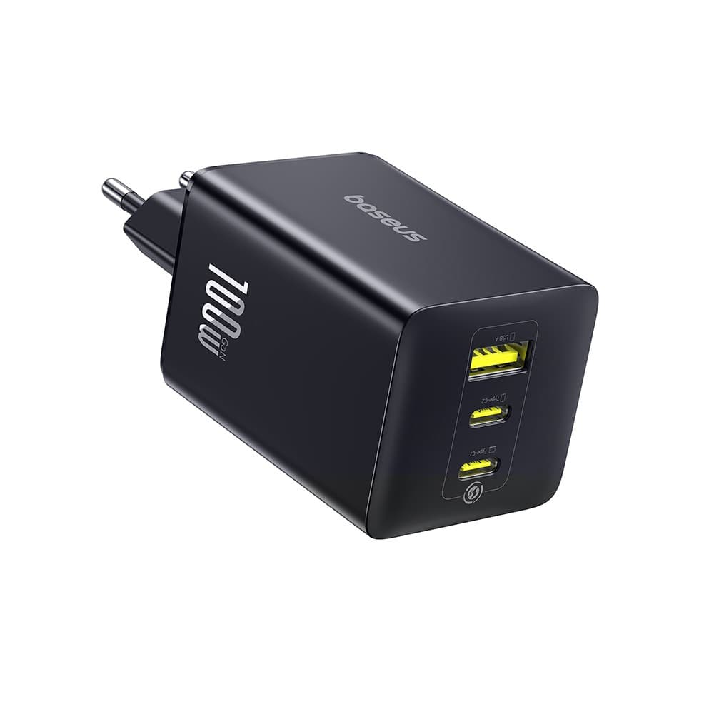 Baseus EnerFill FE11 Fast Charger 2 Type-C 1 Type - A Ports 100W - Cosmic Black