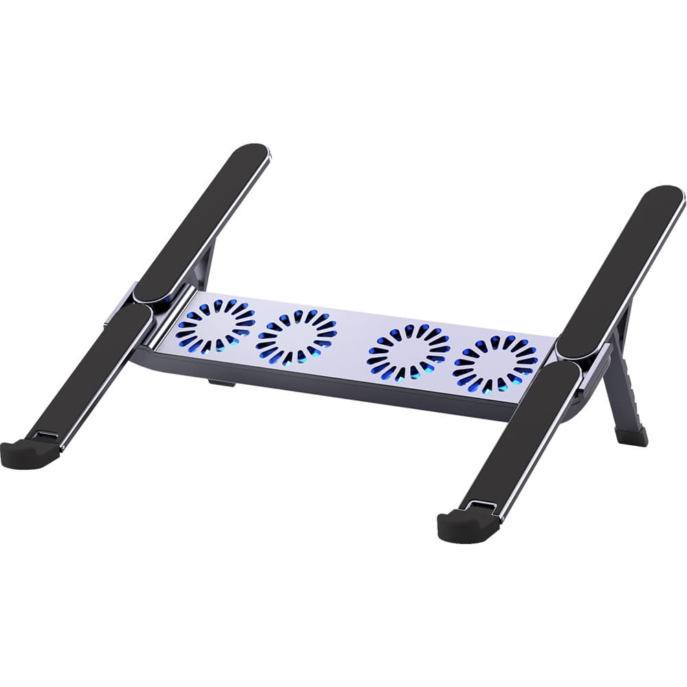 L'avvento Laptop Cooler Stand Lightweight Aluminum + Silicone Rubber Pad - Black