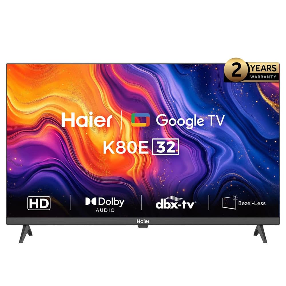 Haier Google TV 32 Inches HD Smart LED with Built-in Receiver - H32K80E