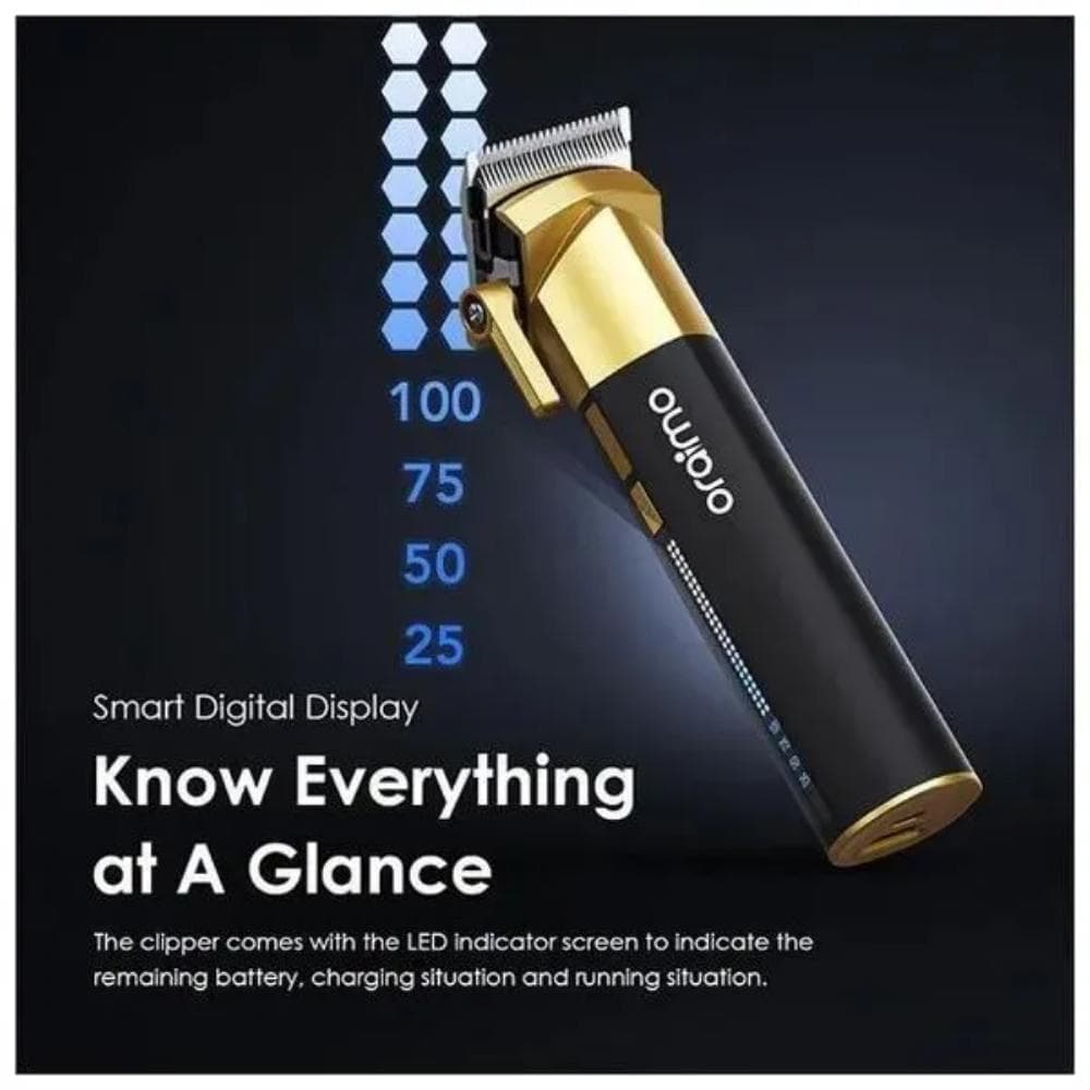 Oraimo Smart Clipper 2 Prestige Digital Rechargeable Hair Clipper, Black Gold - OPC-CL33N