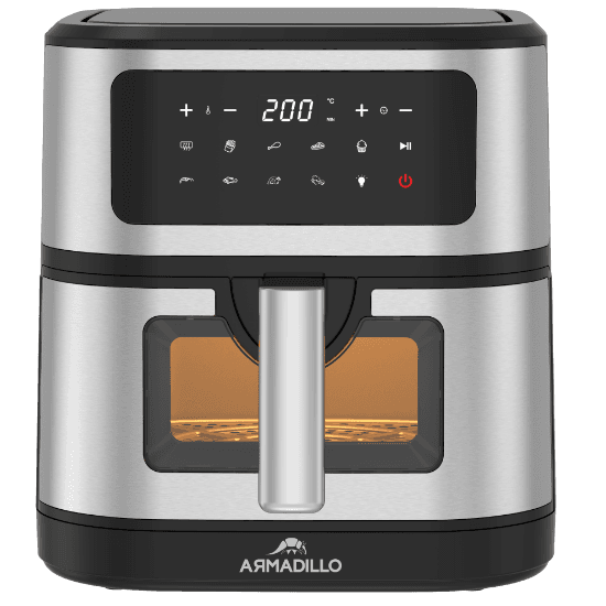 قلاية بدون زيت أرماديللو، 6.7 لتر، 1200-1400 وات، ديجيتال - أسود فضي، ARM-SDA-AF-SL-0001