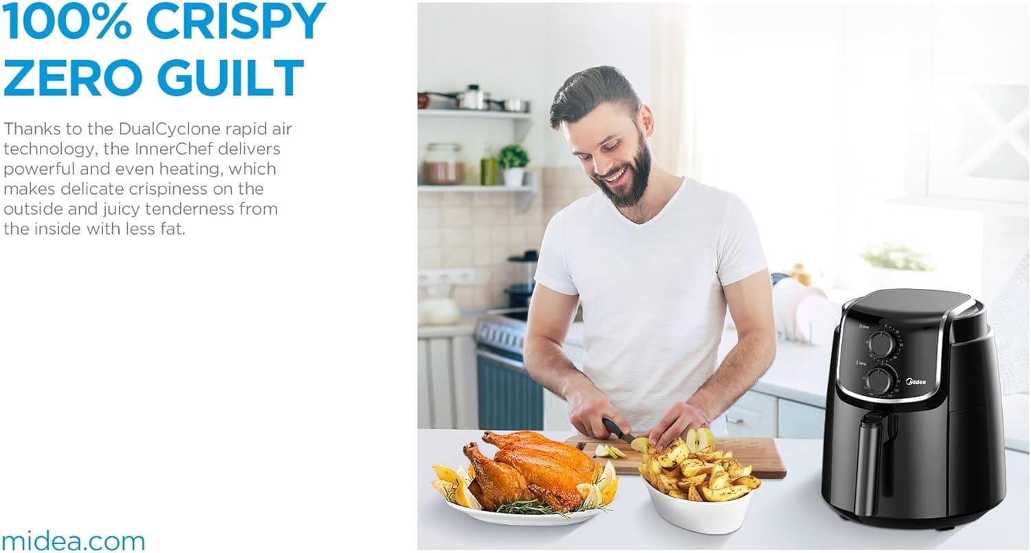 Midea Air Fryer, 4 Liter, 1500 Watt, Black - MF-TN40D2
