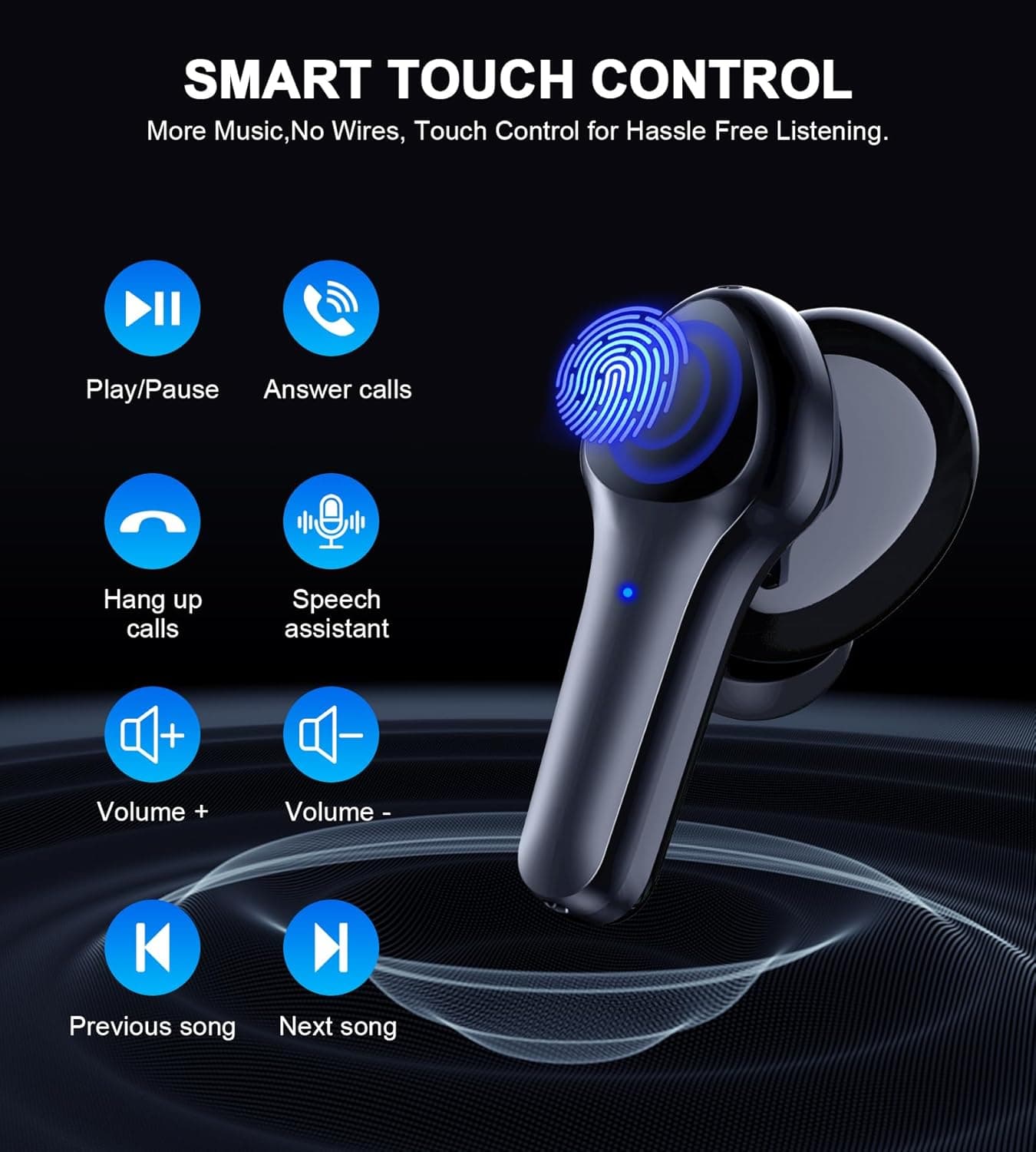 Choetech Choebuds Pro In-Ear Earbuds With 6 Mics, Noise Cancellation, Up to 24 Hours, Black - BH-T10