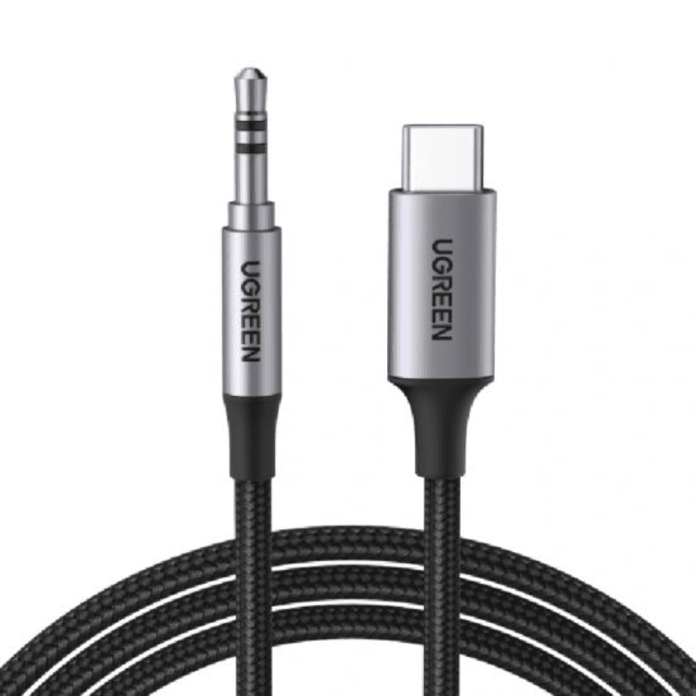 Ugreen AV143 Audio Cable Type-C To AUX 3.5mm, 1M - Black
