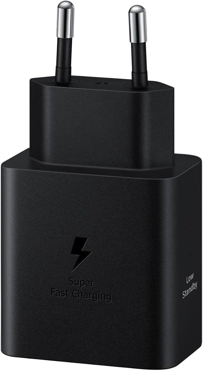Samsung Compact Charger, 45W with Double-Ended Type-C Cable, 1.8m Length - Black