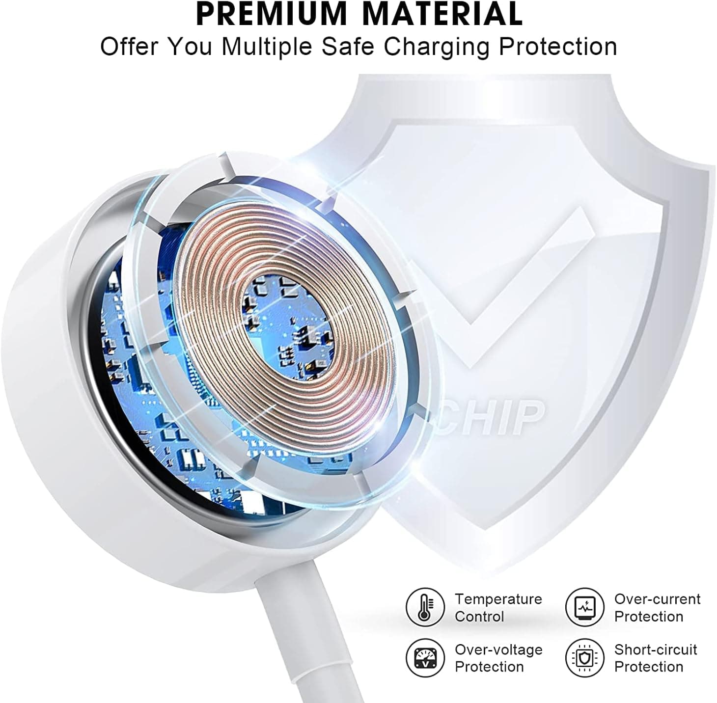 USB Wireless Magnetic Compatible with Apple Watch 80cm - white