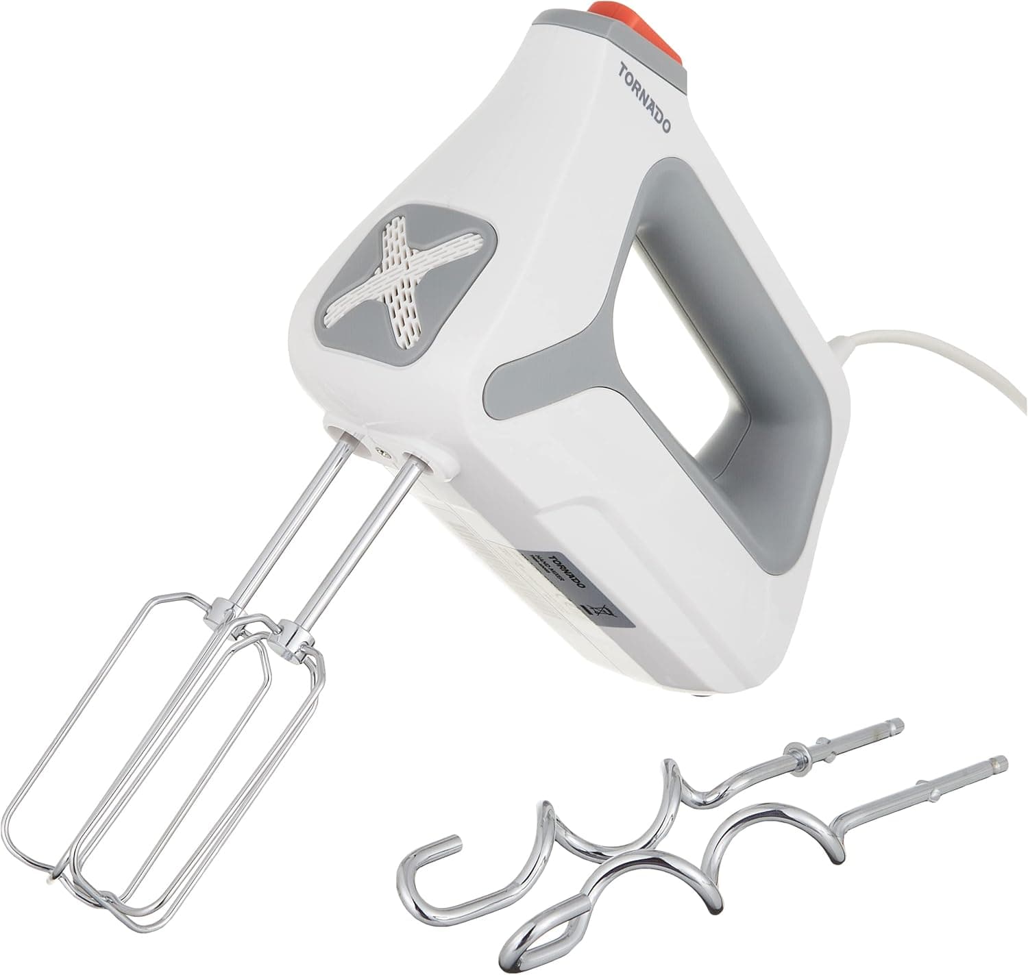 TORNADO Hand Mixer with Chopper, 400 Watt, White - THM-400SS