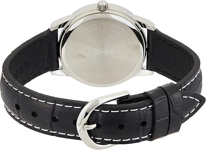Casio LTP-1303L-1A Enticer Black Analog Leather Ladies Casual Dress Watch