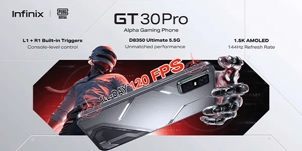 Infinix GT 30 Pro Dual Sim, 512GB, 12GB Ram, 5G - Black