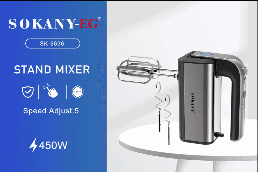 Sokany Egg Beater, 800 Watts - White