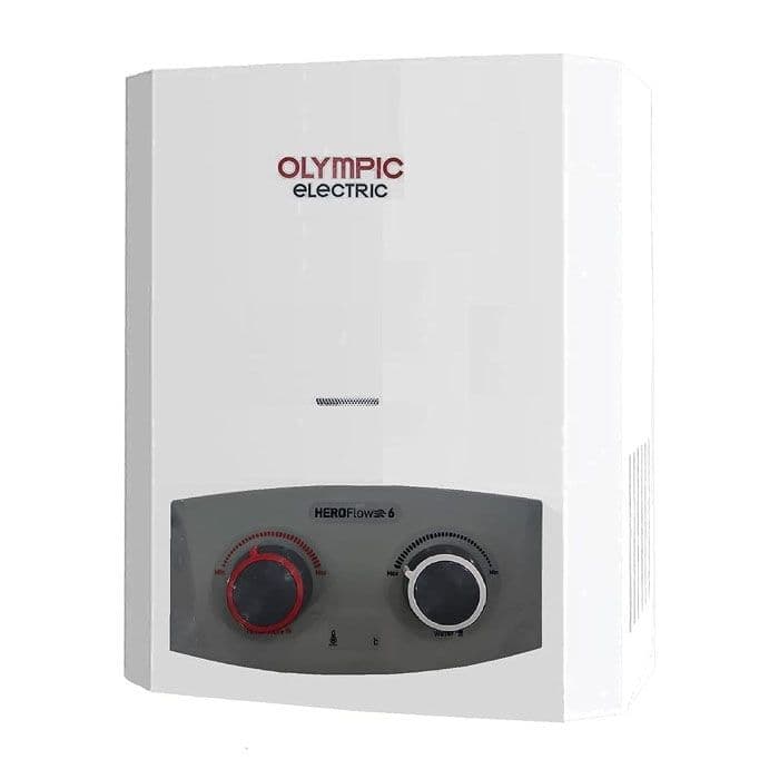 Olympic Hero Flow Gas Water Heater, 6 Liters, Digital, 5585 - White