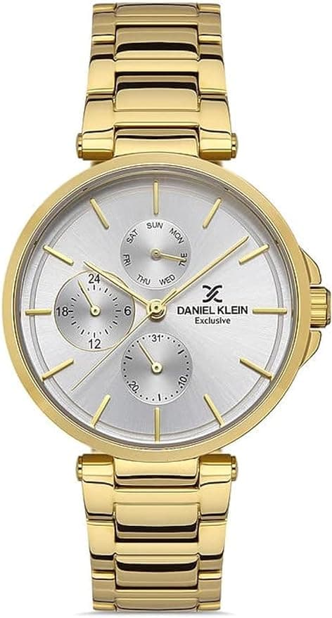 Daniel Klein Analog Dress Watch for Women, Metal Strap, DK.1.13234-2 - Gold