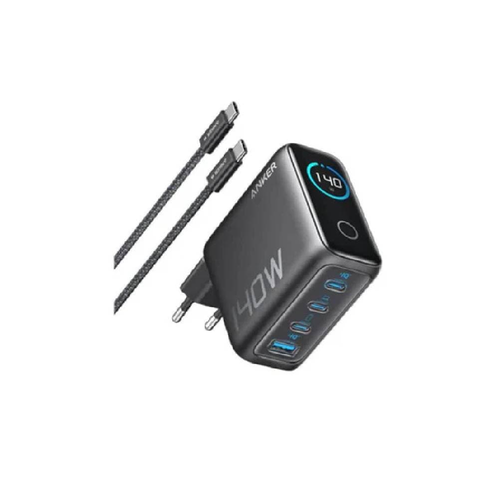 Anker Fast Charger For Four Devices 140w, 4Port, PD 3.1, With USB-C-Cable - Black