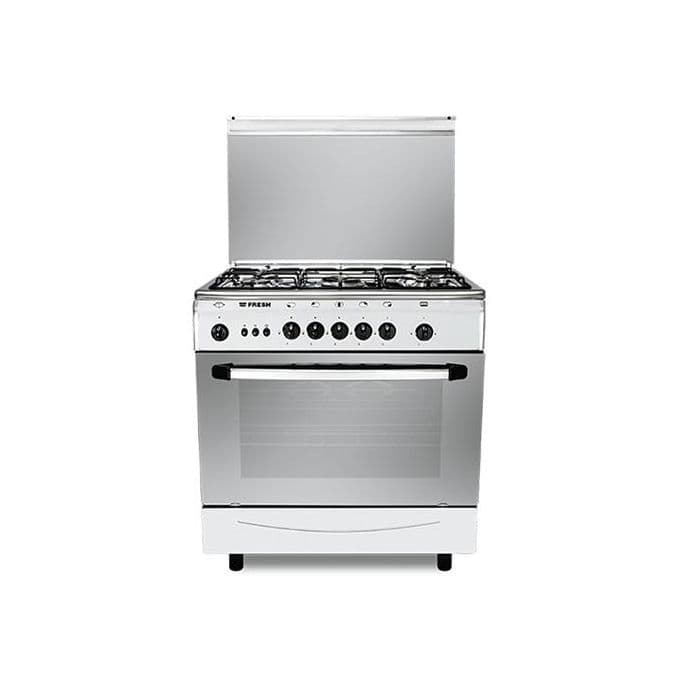 Fresh Gas Cooker, Fan-Assisted Oven, 80 x 55 cm, 5 Burners – Stainless Steel