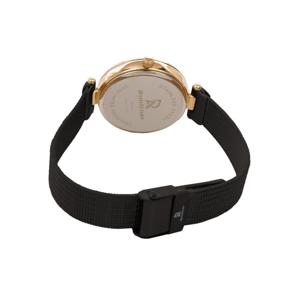 Dash Action Analog Dress Watch for Women, Stainless Steel Strap - Black, DA1914RB